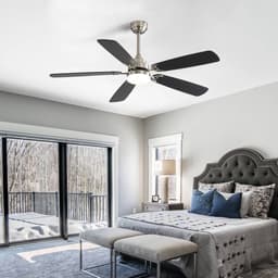 COVREO Plafondventilator met verlichting – Ventilator met 6 snelheden – Voor woonkamer en slaapkamer – 132 cm – Brushed Nickel — thumbnail 4