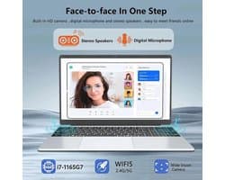 Laptop Ultradun - 16 GB RAM 256 GB SSD - 15.6 Inch Full HD IPS - Windows 11 Pro - Intel Core i7 - Zakelijke Laptop