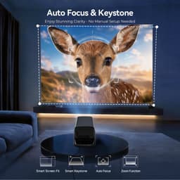 Beamer Android 14 Projector - 1000 ANSI Lumen - 1080P Resolutie - LCD - Voor Thuisbioscoop En Buiten — thumbnail 3