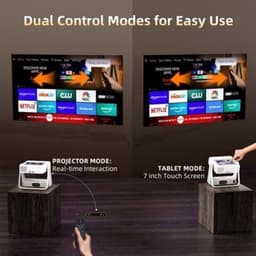 Beamer 720p HD Zwart - Smart Touchscreen Projector - 600 ANSI Lumen - LED - Voor Thuis En Buitenbioscoop — thumbnail 4