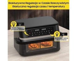 Airfryer – Heteluchtfriteuse – Digitale Friteuse – Gezond Koken – XXL 11L – 2950W Vermogen – Dual-Zone Met Verwijderbare Divider