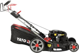 YATO YT-85506 Zelftrekkende Benzine Grasmaaier 56 cm (22") - Loncin V200 196 cc (3.5 kW / 4.76 PK) - 4-in-1 Cirkelmaaier met Mulching - Big Wheel (12" Achterwielen) - Stalen Dek & Bekerhouder — thumbnail 3