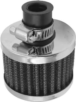 2 stuks auto-lucht- en oliefilters 12 mm, koudeluchtinlaatfilter voor auto-inlaatmodificatie, carterventilatie, zilverkleurig — thumbnail 5