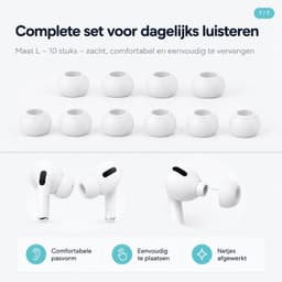 AirPods Pro Oordopjes - 5 Paar - L - AirPods Pro Ear Tips Vervanging - AirPods Pro Gen 1 en 2 - Wit — thumbnail 3