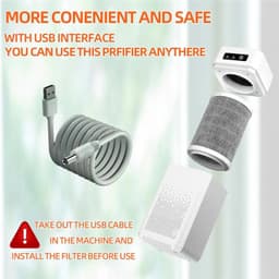 Niamora Luchtreiniger - Air purifier - Luchtreinigingsapparaat - Luchtzuiveringsapparaat - USB - Met aromatherapie - Rookgeurfilter. — thumbnail 2