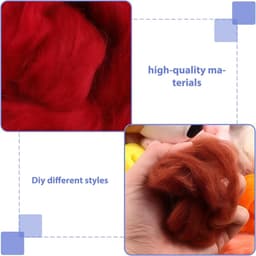 300 g multicolor viltwolset: viltwol, set van 100 kleuren, veelzijdige premium merinowol, nat vilten, droogvilten, wol roving voor droog vilten, voor knutselprojecten en doe-het-zelf handwerk — thumbnail 5