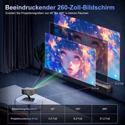 Beamer Native 1080P - 300 ANSI Lumen - 1920 x 1080 Resolutie - LED - Draagbaar - Smart Projector — thumbnail 4