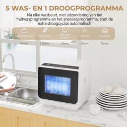 Mini vaatwasser tafelmodel - 5 Programma's - met 6 liter watertank - Wit — thumbnail 4