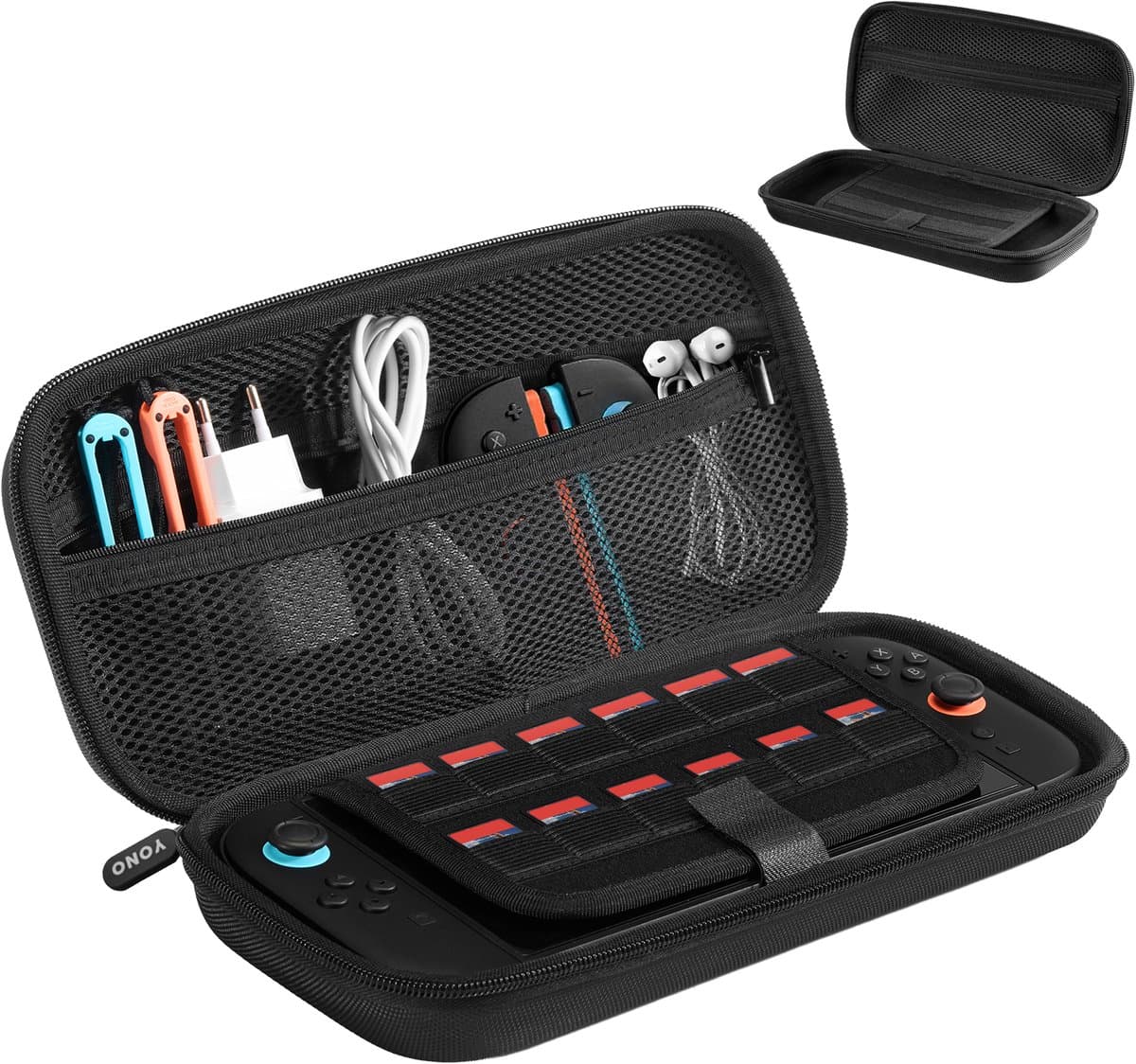 YONO Case geschikt voor Nintendo Switch 2 - Beschermhoes - Hoesje met Opbergvak voor Games en Accessoires - Zwart — afbeelding 1