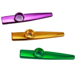 Kazoo Metaal - 3 Stuks - Kazoo Fluit in Diverse Kleuren - Muziekinstrumenten voor Kinderen - Mix kleur — thumbnail 1