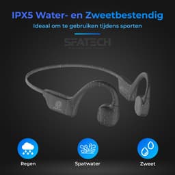 SFATECH Bone Conduction Headphone – Open-Ear Sport Oortjes – Sport Hoofdtelefoon – Bluetooth Koptelefoon – Waterbestendig – Hardlopen & Fitness – Zwart — thumbnail 4