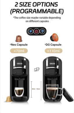 Vedder House - Koffiezetapparaat Cups - 4 in 1 - Zwart - Warme en koude dranken - Koffiemachine - Koffiepadmachine — thumbnail 3