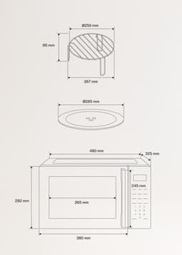 CREATE - Magnetron 23L met grill- en ovenfunctie 1000W - Zwart - MICROWAVE STUDIO — thumbnail 3
