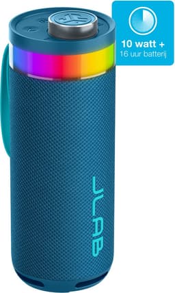 JLab Go Bluetooth Speaker Draadloos - Draagbare Muziekbox - 16 uur Batterijduur - 10 Watt - Bass Boost - IPX6 Waterproof - Multipairing - Instelbare Party Lights - App Equalizer - Blauw — thumbnail 1