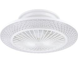 EGLO Manzanilla Plafondventilator met lamp - Ø 55 cm - Kristal effect - Dimbaar - Instelbaar wit licht - Energiezuinig