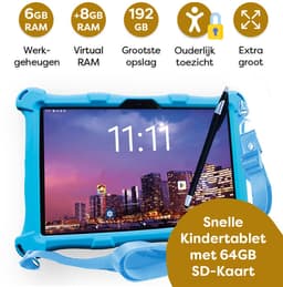 AngelTech Kinderpakket XL PRO II - Kindertablet XL PRO II + Kinderkoptelefoon - Android 16 - Vanaf 3 jaar - Combipakket - Kindertablet Vanaf 3 Jaar – Kinder Tablet – Kids Tablet - Tablet voor Kinderen - Blauw — thumbnail 5