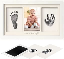 2 stuks - Baby handafdruk - Baby voetafdruk - Inktafdruk - Incl. 2 Witte Kaartjes - Babyshower Cadeau - Stempelkussen voor baby handafdruk - Kat- / Hondenafdruk Inclusief beschrijving Engels - Maat M (15.4x10.8cm) - Zwart — thumbnail 5