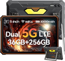 KINGRID Tablet - Active 10 Pro 5G Outdoor Tablet - 11 inch - 36GB RAM - 256GB ROM - 30000mAh - IP68 Waterdicht Tablet - 55W Snel opladen - Dual SIM - Oranje — thumbnail 1