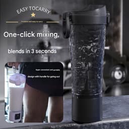 Automatische elektrische blender/shaker voor eiwitpoeder, 700 ml, LCD-display, instelbare snelheid, lekvrij en valbestendig, zwart. — thumbnail 4