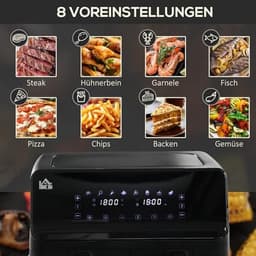 8-in-1 Airfryer met 2 Kamers en Temperatuurinstelling van 80-200°C, 2500W, Antiaanbaklaag en Digitale Timer — thumbnail 4