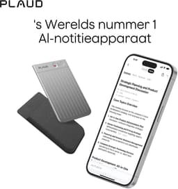 Plaud Note - LLM Empowered - AI Voice Recorder - 64 gb intern geheugen - Zilver - 112 Talen - - Incl. Magnetic Black case in verpakking - Magsafe - Originele PLAUD hoes — thumbnail 2