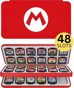 Xainy – Card case XXL rood geschikt voor Nintendo Switch & Switch 2 games | Switch-games opberghoes accessoires | Spellen game hoes houder | Opberg travel box / opbergbox voor OLED / Lite consoles | Beschermhoes 48 card slots — thumbnail 1