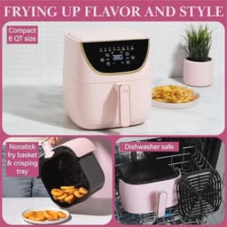 Roze Airfryer voor Gezond Koken met Digitale Touchscreen — thumbnail 4
