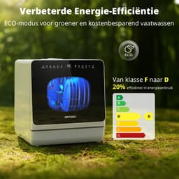 AIRMSEN Mini Vaatwasser - Met Waterontharder - 5L watertank - 4-5 Couverts - Kinderslot & Startuitstel — thumbnail 5