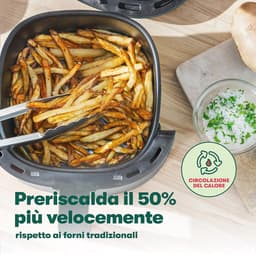 Handmatige heteluchtfriteuse - Olievrij Frituren, Afwasmachine Bestendige Antiaanbakpan en Frituurrek, Matte Zwart — thumbnail 3