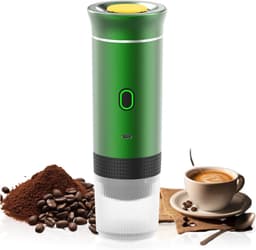 Draadloze Draagbare Espresso Machine - 3-in-1 Oplaadbare Koffiemaker voor Capsules en Poeder - 7500mAh - Geschikt voor Reis, Camping, Auto en Kantoor - Groen — thumbnail 1