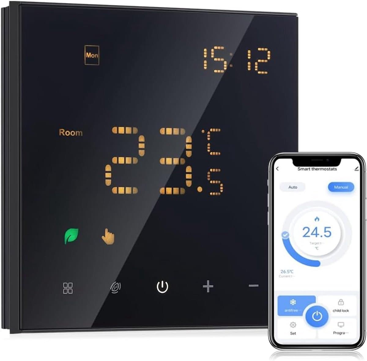 Slimme Wifi Thermostaat voor Vloerverwarming en Kamerregeling met App Bediening — afbeelding 1