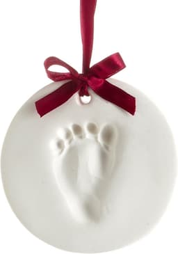 Voetafdruk- en handafdrukset van klei, souvenirornament, doe-het-zelf handafdrukmalset, geschikt voor baby's of huisdieren van 0-1 jaar, wit. — thumbnail 1