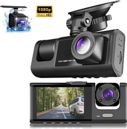 Dashcam met drie lenzen, dubbele opname voor en achter, 1080p Full HD (met 256 GB geheugenkaart) — thumbnail 1