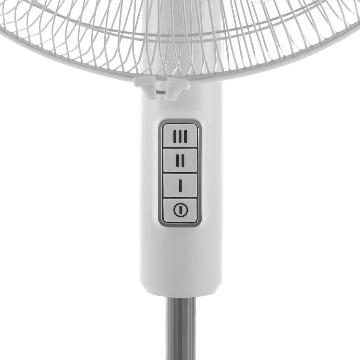 Stijlvolle Staande Ventilator met 3 Snelheden, Draaibare Kop en Hoogteverstelling - 45 W, Wit — afbeelding 1