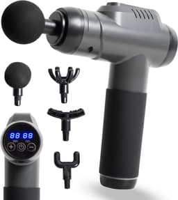 MLN Massage Gun – Krachtige Spiermassage – 5 Opzetstukken – Extra Lange Steel – Zwart — thumbnail 1