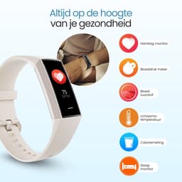 Siltcon® Stappenteller Horloge - Activity Tracker Pro - Hartslagmeter – Bloeddrukmeter - Slaapmonitor - Saturatiemeter – Sporthorloge – Smartwatch Dames, Heren & Kinderen - Universeel - RVS - Elke pols - Incl. 2 Bandjes — thumbnail 5