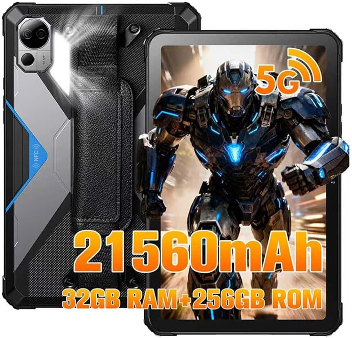 FOSSiBOT DT3 5G robuuste tablet, Android 15, 10,4 inch 1200x2000 scherm, 12 GB RAM, 256 GB ROM, WiFi 6, 21560 mAh-batterij, 66 W snelladen, 64 MP + 32 MP camera, LED-zaklamp, NFC, GPS/GALILEO/GLONASS/QZSS/BEIDOU/NavIC — afbeelding 1