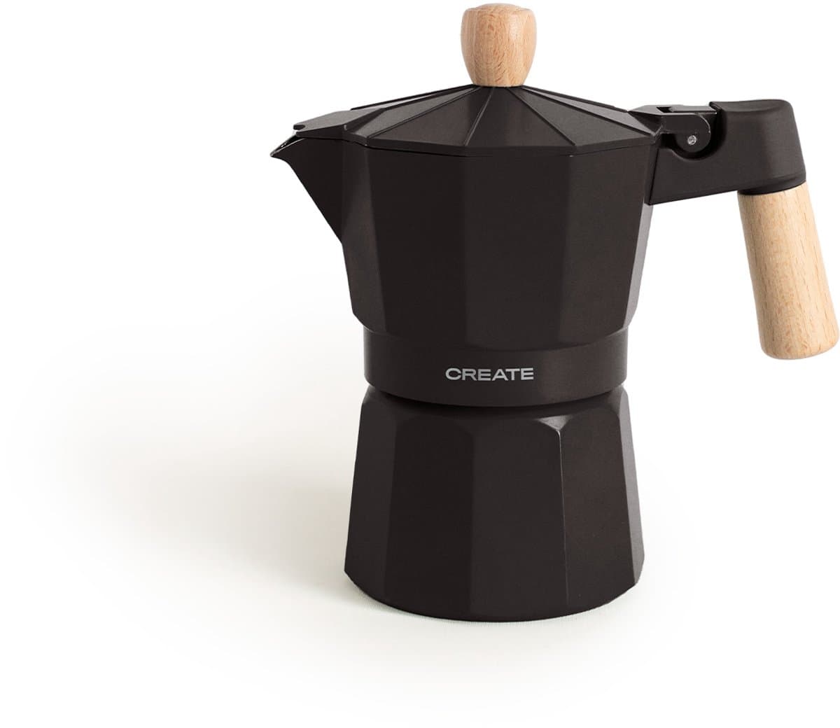 CREATE - Italiaanse koffiezetter - Zwart - Zonder inductieadapter - 6 kopjes / 350ml - THERA MOKA RETRO — afbeelding 1
