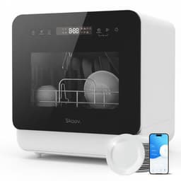 Skoov Mini Vaatwasser met waterreservoir - 3 couverts - 7 wasprogramma's - Kleine smalle vrijstaande afwasmachine - Camping - Wit — thumbnail 1