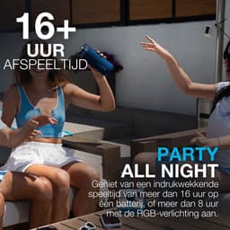JLab Go Bluetooth Speaker Draadloos - Draagbare Muziekbox - 16 uur Batterijduur - 10 Watt - Bass Boost - IPX6 Waterproof - Multipairing - Instelbare Party Lights - App Equalizer - Blauw — thumbnail 5