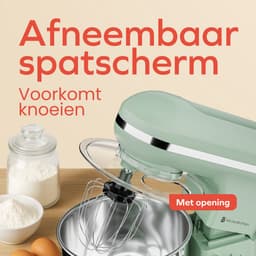 KitchenBrothers 1200W Keukenmachine - Keukenrobot - 5L - Mixer met Mengkom - BPA-vrij Keukenmixer - Pastelgroen — thumbnail 5