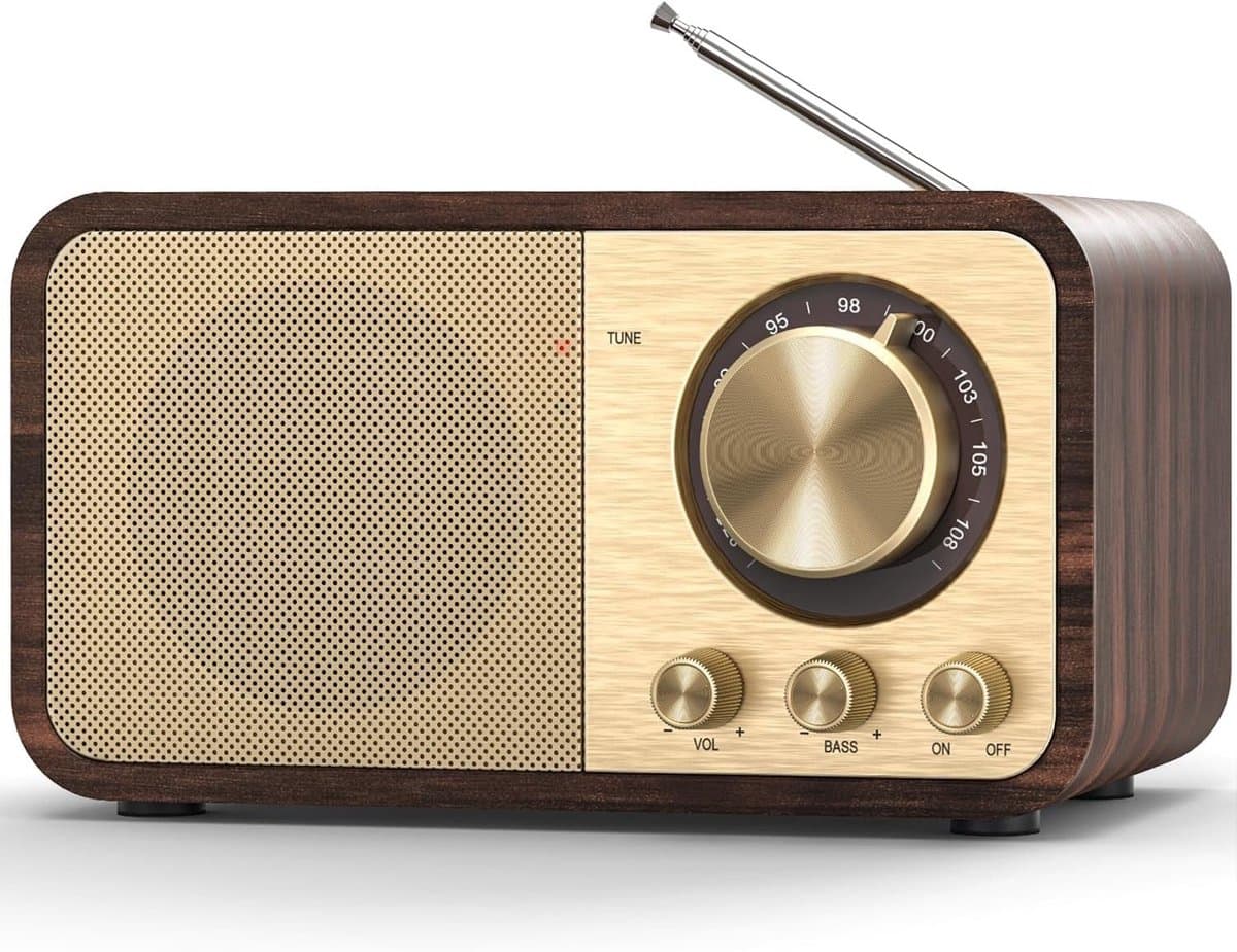 IBETTERTEC Retro FM-radio - Bluetooth 5.0, USB en AUX - Oplaadbare batterij 1800 mAh — afbeelding 1