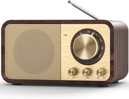 IBETTERTEC Retro FM-radio - Bluetooth 5.0, USB en AUX - Oplaadbare batterij 1800 mAh — thumbnail 1