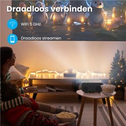 Auronic Beamer 10.000 Lumen - WiFi Projector - 1080P Full HD Streamen vanaf je telefoon - Smart Mini Beamer - HDMI-kabel - Afstandsbediening - Zwart — thumbnail 5