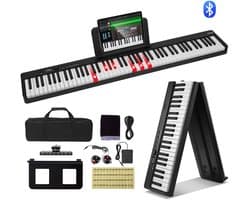 VEVOR 88 Toetsen Digitale Piano Elektrische Piano Opvouwbare Piano Bluetooth MIDI Zwart