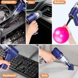 Draadloze 3-in-1 Handstofzuiger – Mini Elektrische Persluchtreiniger & Stofblazer – Oplaadbaar – Voor Huis, Auto & Huisdierenhaar – Blauw (Basismodel) — thumbnail 4