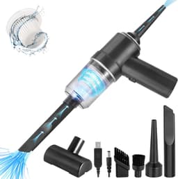 Draadloze 3-in-1 Handstofzuiger – Mini Stofzuiger & Stofblazer – Oplaadbaar – Voor Huis, Auto & Huisdierenhaar – Basismodel Zilver/Zwart — thumbnail 1