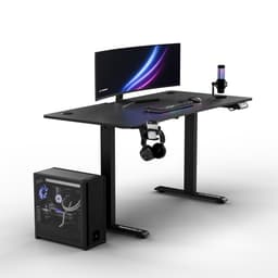 Ultradesk LEVEL V2 – Bureau voor Gaming, Home Office & Kantoor – Zwart – Elektrisch verstelbaar – Incl. Accessoires — thumbnail 4