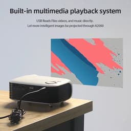 Draagbare Mini Beamer Projector – Full HD 1080P LED Beamer met 4K Ondersteuning voor Thuisbioscoop, Films en Gaming-Wit — thumbnail 3