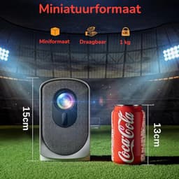 Egoods Beamer - Mini Beamer Wifi 6 & Bluetooth – Full HD 1080P Projector – Elektronische Focus & Keystone - Geluidsarm – 300 ANSI – Thuisbioscoop Beamer voor iPhone, Android, Laptop & TV Stick — thumbnail 2